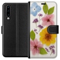 Miniatyrbillede 1 af 3: Huawei P30 Tegnebogsetui Pressede blomster