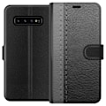 Miniatyrbillede 1 af 3: Samsung Galaxy S10 Tegnebogsetui Sort & Grå Læder