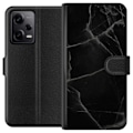 Miniatyrbillede 1 af 3: Xiaomi Redmi Note 12 Pro Tegnebogsetui Sort marmor