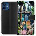 Pikkukuva 1 / 3: Apple iPhone 12 mini Lompakkokotelo Minecraft-matkapuhelinkotelo metsällä ja pikselityylisillä hahmoilla