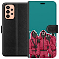 Miniatyrbillede 1 af 3: Samsung Galaxy A23 Tegnebogsetui Squid Game Karakterer Grafisk Design Seriefigurer Populær TV Motiv Asiatisk Stil Spændende Trend