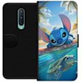 Miniatyrbillede 1 af 3: OnePlus 8 Tegnebogsetui Stitch med skildpadde - sød blå alien i tropisk strandmiljø fra Disney