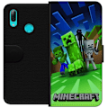 Miniatyrbilde 1 av 3: Huawei P smart 2019 Lommeboketui Minecraft Creeper mobilskal i klassisk grön pixelstil