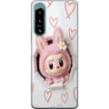 Pikkukuva 1 / 3: Sony Xperia 5 IV Läpinäkyvä kuori Labubu Sydän Taustakuva Pop Mart Rakkausteema Hahmodesign Suosittu Motiivi Keräilytaideteossarja