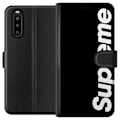 Miniatyrbillede 1 af 3: Sony Xperia 10 II Tegnebogsetui Supreme Sort Hvid Streetwear Design Klassisk Modeikon Trend Urban Stil Grafiskt Motiv Populær
