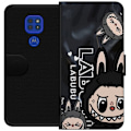 Miniatyrbillede 1 af 3: Motorola Moto G9 Play Tegnebogsetui <nl>Labubu Black Energy - Sort mønster i gade stil