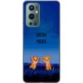 Kompatibelt Mobildeksel til OnePlus 9 Pro Tegnede løveunger under en blå stjernehimmel med Hakuna Matata-tekst blå