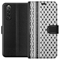 Pikkukuva 1 / 3: Sony Xperia 10 V Lompakkokotelo Palestiinalainen kuvio - perinteiseen tyyliin inspiroima keffiyeh-kangas