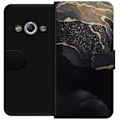 Miniatyrbillede 1 af 3: Samsung Galaxy Xcover 3 Tegnebogsetui Sort guld abstrakt