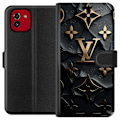 Miniatyrbillede 1 af 3: Samsung Galaxy A03 Tegnebogsetui Louis Vuitton Mørk Tilstand Design Sort Luksus Stil Mode Populær Grafisk Mønster Modeikon Luksusmærke