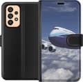 Kompatibelt Plånboksfodral till Samsung Galaxy A53 5G Blåvitt passagerarflygplan ovanför moln under en blå himmel blå