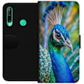 Miniatyrbillede 1 af 3: Huawei P40 lite E Tegnebogsetui Påfugle Fjer Farverig Design Fuglemotiv Eksotisk Grafisk Motiv Natur Luksuriøs Dekoration