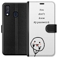 Miniatyrbild 1 av 3: Samsung Galaxy A40 Plånboksfodral You Don’t Know My Password – edgy textmotiv med attityd
