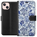 Miniatyrbillede 1 af 3: Apple iPhone 13 Tegnebogsetui Blomster Blå...