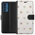 Miniatyrbillede 1 af 3: Motorola Edge 20 Pro Tegnebogsetui Teddybaggrund - søde teddybjørne mod en blød baggrund