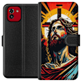 Pikkukuva 1 / 3: Samsung Galaxy A03 Lompakkokotelo Jeesus ja Kortti - uskonnollinen motiivi syvällä symboliikalla