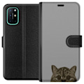 Miniatyrbillede 1 af 3: OnePlus 8T Tegnebogsetui Grå Katteblik - stilfuld kat design