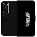 Miniatyrbillede 1 af 3: Huawei P40 Pro Tegnebogsetui Keffiyeh-mønster - klassisk sort-hvid palæstinensisk tørklæde med kulturel betydning