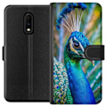 Pikkukuva 1 / 3: OnePlus 7 Lompakkokotelo Pavun Sulat Värikäs Design Lintuaihe Eksoottinen Graafinen Suunnittelu Luonto Ylellinen Koristelu