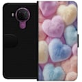 Pikkukuva 1 / 3: Nokia 5.4 Lompakkokotelo Sydämet Rakkaus Graafinen Suunnittelu Romanttinen Teema Suosittu Symboli Graafinen Malli Koristelu