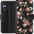 Kompatibel Tegnebogsetui til Sony Xperia 10 VI Sort rosegrafik sort