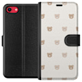 Miniatyrbillede 1 af 3: Apple iPhone 7 Tegnebogsetui Teddybaggrund - søde teddybjørne mod en blød baggrund