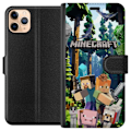 Pikkukuva 1 / 3: Apple iPhone 11 Pro Max Lompakkokotelo Minecraft-matkapuhelinkotelo metsällä ja pikselityylisillä hahmoilla