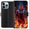 Miniatyrbillede 1 af 4: Apple iPhone 13 Pro Tegnebogsetui Ronaldo Inferno - fodboldhelt i flammer