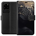 Miniatyrbillede 1 af 3: Samsung Galaxy S20 Ultra Tegnebogsetui Sort guld abstrakt
