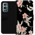 Kompatibel Tegnebogsetui til OnePlus 9 Pro Floral Mønster Sort