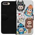 Miniatyrbild 1 av 3: Huawei Y6 (2018) Plånboksfodral Labubu figursamling – Pop Mart Labubu The Monsters i färgglad design