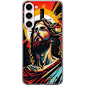 Pikkukuva 1 / 3: Samsung Galaxy S23+ Läpinäkyvä kuori Jeesus ja Kortti - uskonnollinen motiivi syvällä symboliikalla