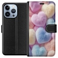 Pikkukuva 1 / 4: Apple iPhone 13 Pro Lompakkokotelo Sydämet Rakkaus Graafinen Suunnittelu Romanttinen Teema Suosittu Symboli Graafinen Malli Koristelu