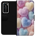 Miniatyrbillede 1 af 3: Huawei P40 Pro Tegnebogsetui Hjerter Kærlighed Grafisk Design Romantisk Motiv Populær Symbol Grafisk Mønster Dekoration