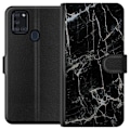 Miniatyrbillede 1 af 3: Samsung Galaxy A21s Tegnebogsetui Sort marmor