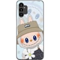 Pikkukuva 1 / 3: Samsung Galaxy A04s Läpinäkyvä kuori Labubu hattuineen - Pop Mart -hahmo Mr. Butcher retrotyylillä ja luonteella