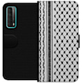 Pikkukuva 1 / 3: Huawei P smart 2021 Lompakkokotelo Palestiinalainen kuvio - perinteiseen tyyliin inspiroima keffiyeh-kangas
