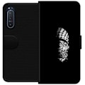 Miniatyrbillede 1 af 3: Sony Xperia 5 II Tegnebogsetui Keffiyeh-mønster - klassisk sort-hvid palæstinensisk tørklæde med kulturel betydning