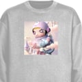 Miniatyrbillede 1 af 3: Sweatshirt til Børn | Blød & Klassisk Sweatshirt Mega Space grå one size