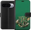 Kompatibelt Lommeboketui til Google Pixel 11 Pro XL Boston Celtics – Grønt monogram – Grønt og gullfarget sammenflettet bokstavsmonogram med basketba grønn