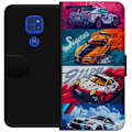 Pikkukuva 1 / 3: Motorola Moto G9 Play Lompakkokotelo Nopeat Autot - Piirretty Kuvio Toiminnalla