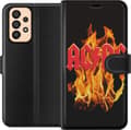 Kompatibelt Plånboksfodral till Samsung Galaxy A33 5G AC DC Eld Rock Band Musik