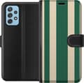 Kompatibelt Plånboksfodral till Samsung Galaxy A72 5G Grönbeige ränder grön