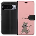 Kompatibel Tegnebogsetui til Google Pixel 11 Pro XL Sjov tegnet rotte, der lader som om den er en dinosaur, med teksten Im a Dinosaur på lyserød bagg pink