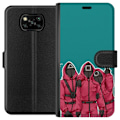 Pikkukuva 1 / 3: Xiaomi Poco X3 NFC Lompakkokotelo Squid Game Hahmot Graafinen Suunnittelu Sarjakuvasarjan Hahmot Suosittu TV-Teema Aasialainen Tyyli Jännittävä Tre