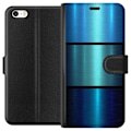 Miniatyrbillede 1 af 3: Apple iPhone 5 Tegnebogsetui Blå Metallic Striber