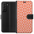 Kompatibel Tegnebogsetui til Samsung Galaxy S21+ 5G Orange blomstertern orange
