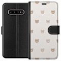 Pikkukuva 1 / 3: Samsung Galaxy S10+ Lompakkokotelo Teddy-tausta - söpöt teddykarhut pehmeällä taustalla