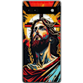 Pikkukuva 1 / 3: Google Pixel 6a Läpinäkyvä kuori Jeesus ja Kortti - uskonnollinen motiivi syvällä symboliikalla