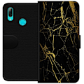 Pikkukuva 1 / 3: Huawei P smart 2019 Lompakkokotelo Marmori Musta & Kulta